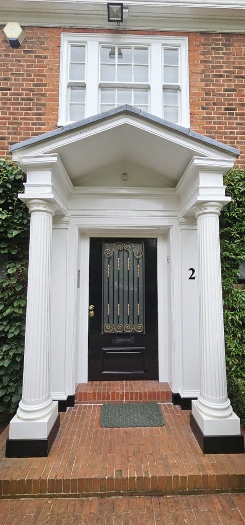 Portico security door in gloss finish — bespoke design